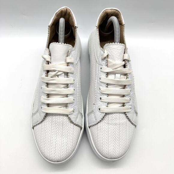 Ateliers Shoes Mens Size 41 White Woven Leather Low‎ Top Casual Sneakers Comfort - Picture 3 of 9